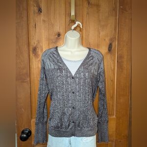 Simply Vera‎ Vera Wang Brown Knit Cardigan V-Neck